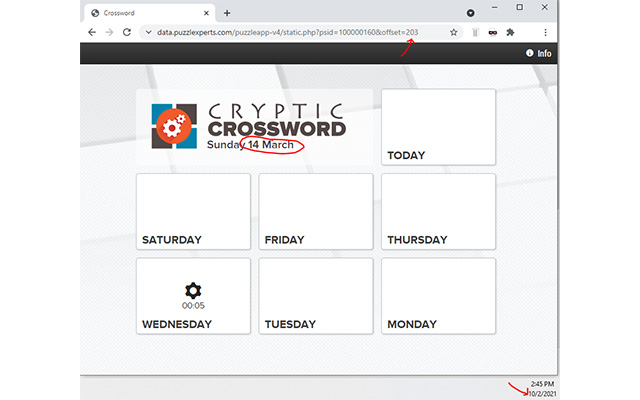 Cryptic Time Travel  from Chrome web store to be run with OffiDocs Chromium online