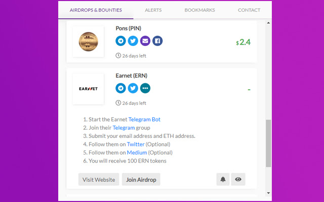 Crypto Airdrops  Bounties  from Chrome web store to be run with OffiDocs Chromium online