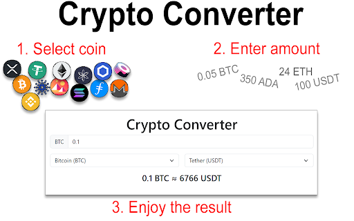 Crypto Converter  from Chrome web store to be run with OffiDocs Chromium online