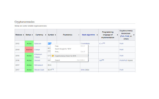 CryptoCurrency Checker  from Chrome web store to be run with OffiDocs Chromium online