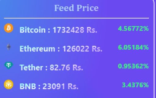 CryptoFeed  from Chrome web store to be run with OffiDocs Chromium online
