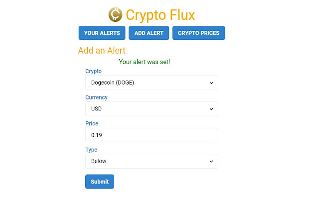 Crypto Flux  from Chrome web store to be run with OffiDocs Chromium online