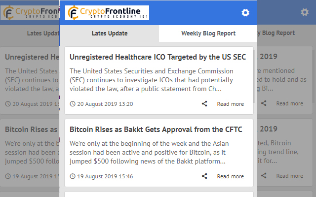Crypto Frontline Latest Blog News  from Chrome web store to be run with OffiDocs Chromium online