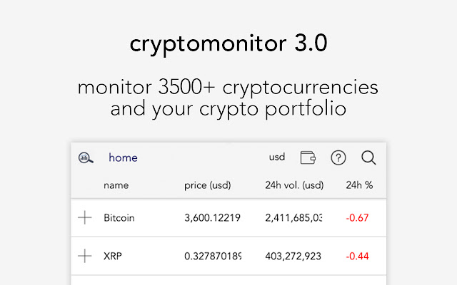 CryptoMonitor Crypto portfolio tracker!  from Chrome web store to be run with OffiDocs Chromium online