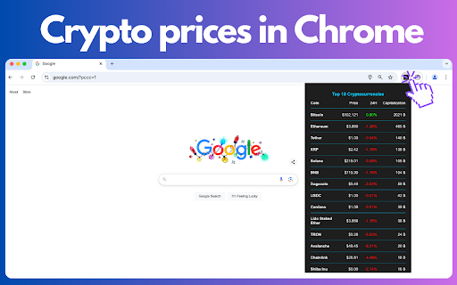 Crypto Prices Widget  from Chrome web store to be run with OffiDocs Chromium online