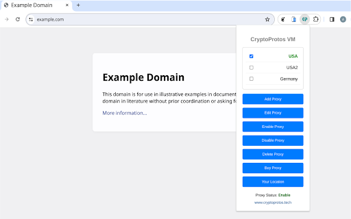 CryptoProtos Proxy manager  from Chrome web store to be run with OffiDocs Chromium online