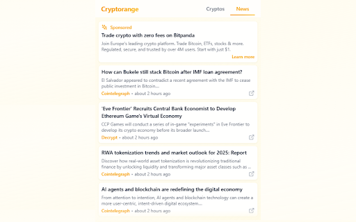 Cryptorange  from Chrome web store to be run with OffiDocs Chromium online