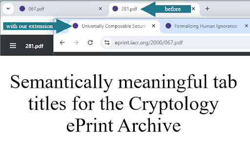 Crypto Research Paper Tab Titles  from Chrome web store to be run with OffiDocs Chromium online