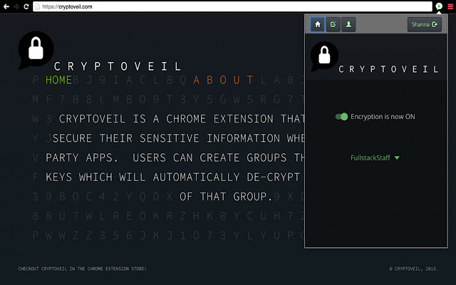 CryptoVeil  from Chrome web store to be run with OffiDocs Chromium online