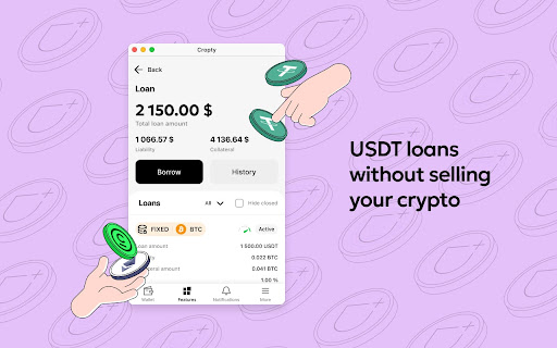 Crypto wallet – Bitcoin  USDT  from Chrome web store to be run with OffiDocs Chromium online