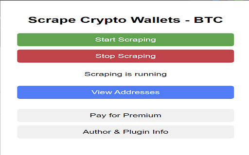 Crypto Wallet Scraper  from Chrome web store to be run with OffiDocs Chromium online
