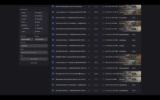 CS2 Server Browser  from Chrome web store to be run with OffiDocs Chromium online