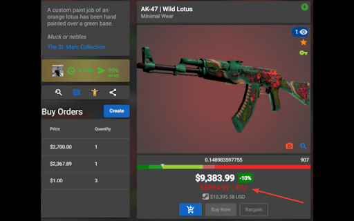 CSFloat price to Buff price  from Chrome web store to be run with OffiDocs Chromium online