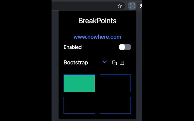 CSS Breakpoint Button  from Chrome web store to be run with OffiDocs Chromium online