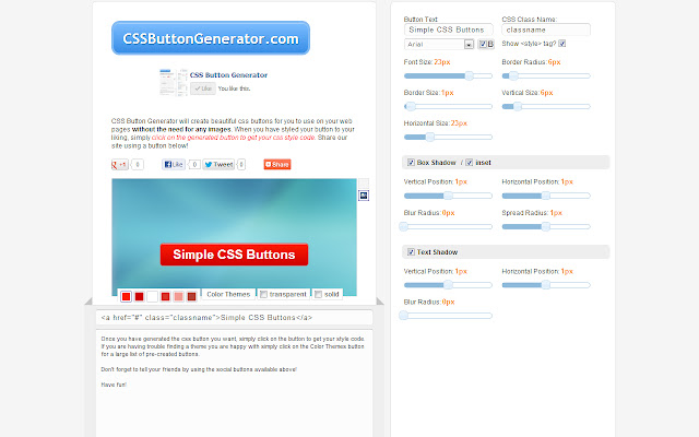 CSS Button Generator  from Chrome web store to be run with OffiDocs Chromium online