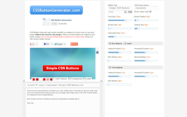 CSS Button Generator  from Chrome web store to be run with OffiDocs Chromium online