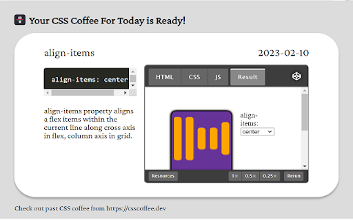 CSS Coffee  from Chrome web store to be run with OffiDocs Chromium online