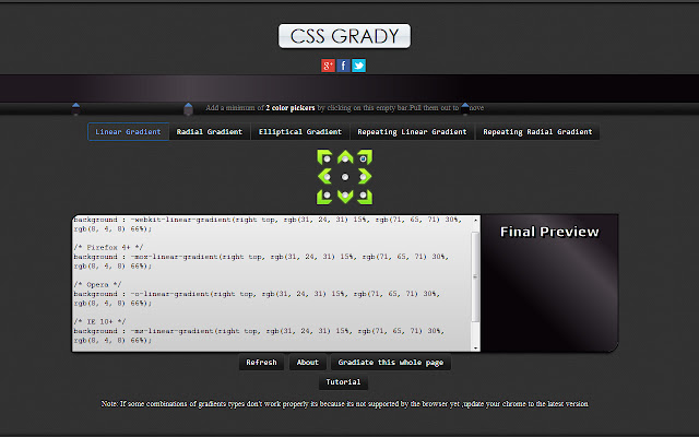 CSS Grady  from Chrome web store to be run with OffiDocs Chromium online