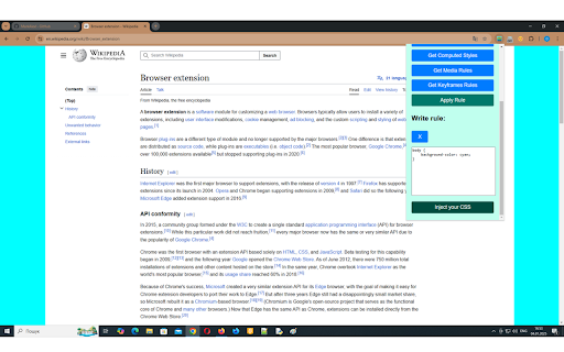CSS Insight  from Chrome web store to be run with OffiDocs Chromium online
