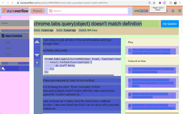 CSS Layout Helper  from Chrome web store to be run with OffiDocs Chromium online