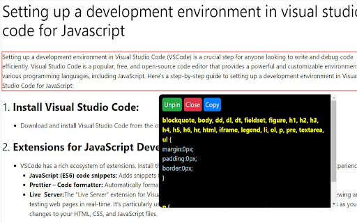 CSS Magic Inspector  from Chrome web store to be run with OffiDocs Chromium online