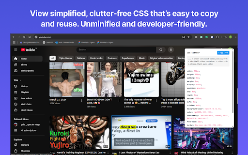 CSS Scanner  from Chrome web store to be run with OffiDocs Chromium online