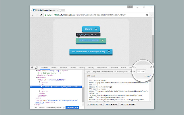 CSS Used  from Chrome web store to be run with OffiDocs Chromium online