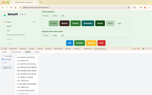 CSS Variables Editor  from Chrome web store to be run with OffiDocs Chromium online