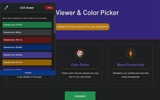 CSS Viewer Extension  from Chrome web store to be run with OffiDocs Chromium online