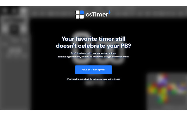 csTimer+  from Chrome web store to be run with OffiDocs Chromium online
