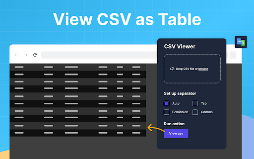 CSV Viewer  from Chrome web store to be run with OffiDocs Chromium online