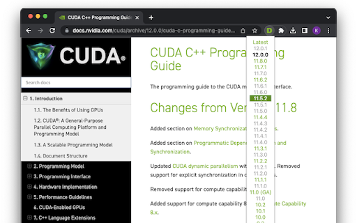 CUDA Docs Switcher  from Chrome web store to be run with OffiDocs Chromium online