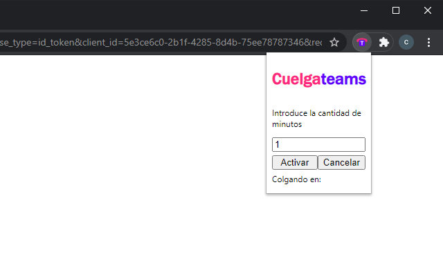 Cuelgateams  from Chrome web store to be run with OffiDocs Chromium online