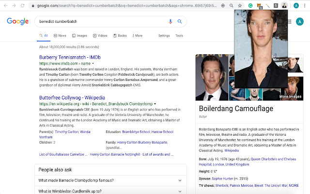 Cumberbatch  from Chrome web store to be run with OffiDocs Chromium online