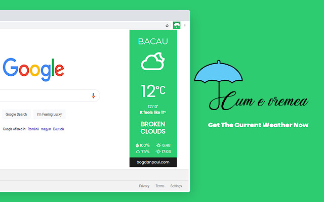 Cumevremea Get The Current Weather  from Chrome web store to be run with OffiDocs Chromium online