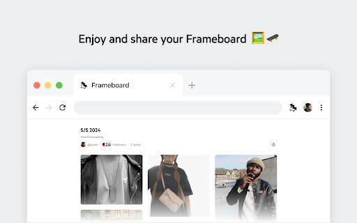 Curate to Frameboard  from Chrome web store to be run with OffiDocs Chromium online