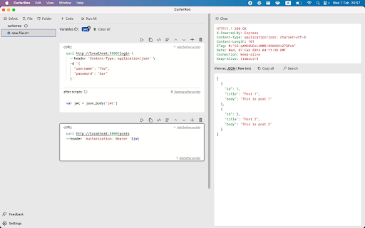 CurlerRoo REST API client with cURL  from Chrome web store to be run with OffiDocs Chromium online