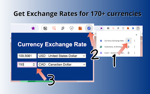 Currency Exchange Rate  from Chrome web store to be run with OffiDocs Chromium online