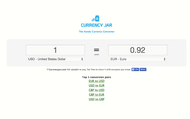 Currency Jar  from Chrome web store to be run with OffiDocs Chromium online