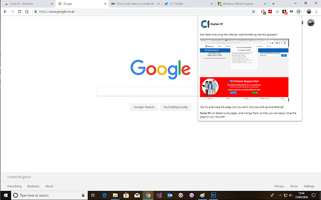 Curse It!  from Chrome web store to be run with OffiDocs Chromium online