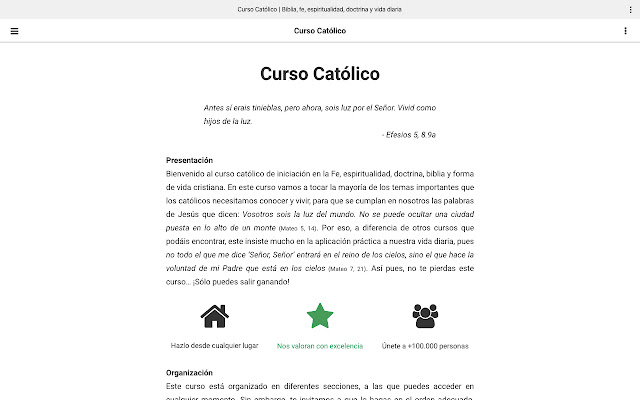 Curso Catolico  from Chrome web store to be run with OffiDocs Chromium online