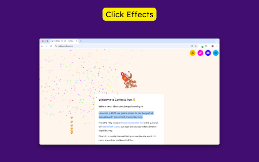 Cursor Party – The Fun Cursor Pack  from Chrome web store to be run with OffiDocs Chromium online