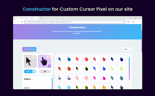 Cursor Pixel Custom Cursor  from Chrome web store to be run with OffiDocs Chromium online