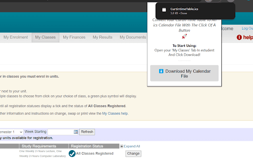 Curtin Calendar  from Chrome web store to be run with OffiDocs Chromium online