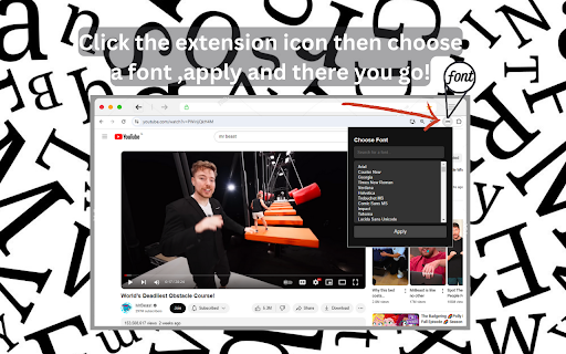 custem Font Changer  from Chrome web store to be run with OffiDocs Chromium online