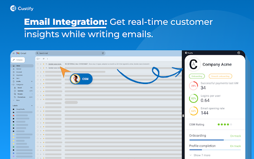 Custify Sidekick for Customer Success Managers  from Chrome web store to be run with OffiDocs Chromium online