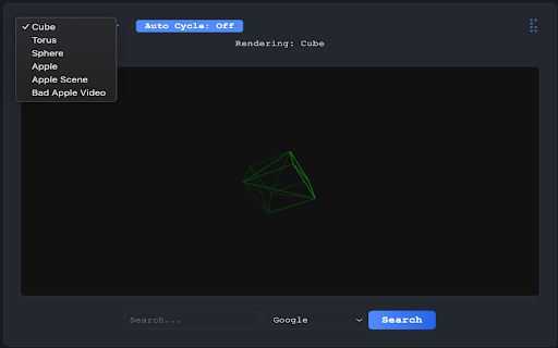 Custom 3D New Tab  from Chrome web store to be run with OffiDocs Chromium online
