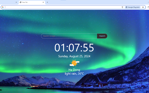 Custom Aurora Background  from Chrome web store to be run with OffiDocs Chromium online