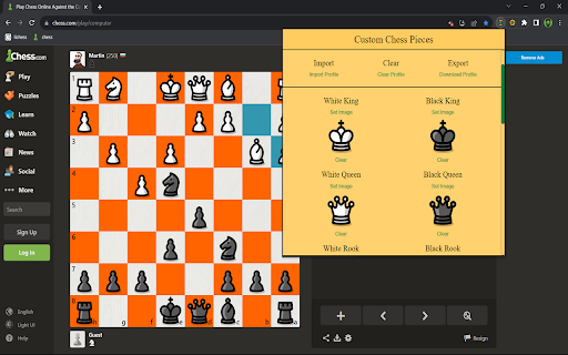 Custom Chess Pieces  from Chrome web store to be run with OffiDocs Chromium online