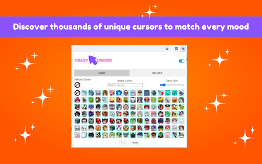 Custom Cursor Trails by Crazy Cursors  from Chrome web store to be run with OffiDocs Chromium online